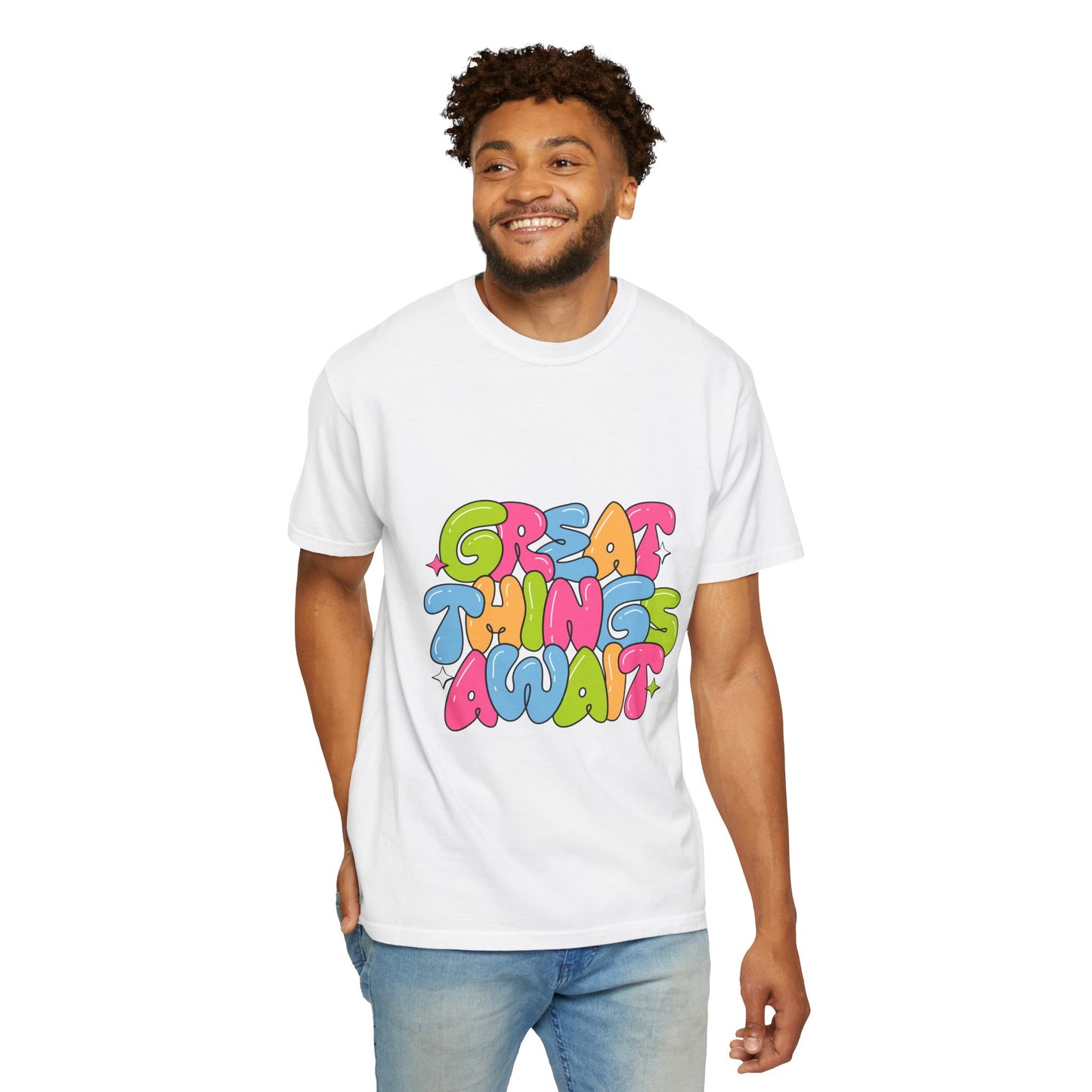 Great Things Await Unisex Garment-Dyed T-Shirt